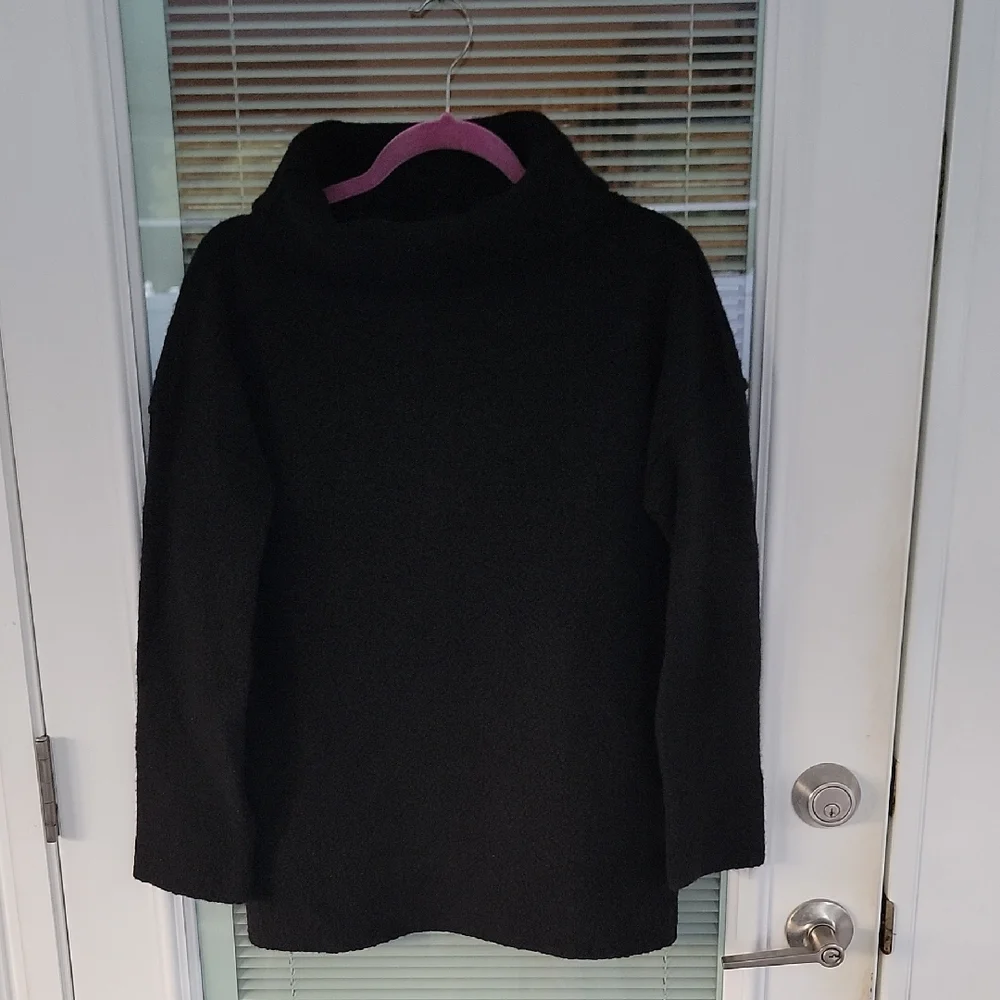 COS Boucle Cowl Neck Wool Blend Sweater Sz S Black
